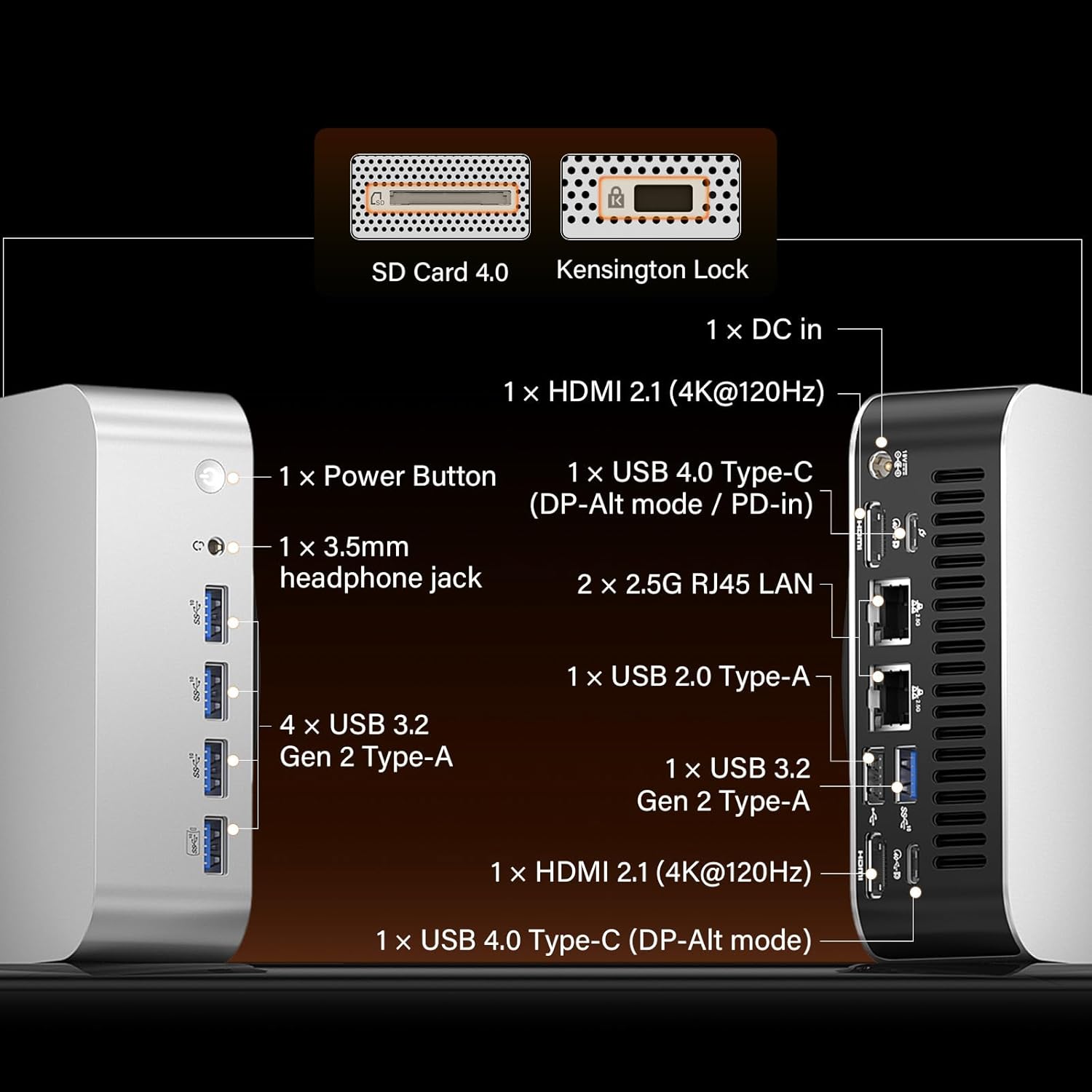 GEEKOM A9 Max AI Mini PC, with AMD Ryzen AI 9 HX 370 (80 Tops), Copilot+ PC, Radeon 890M, 32GB DDR5 (Not LPDDR), 2TB SSD, Win 11 Pro, WiFi 7, BT 5.4, USB4, HDMI 2.1, 8K
