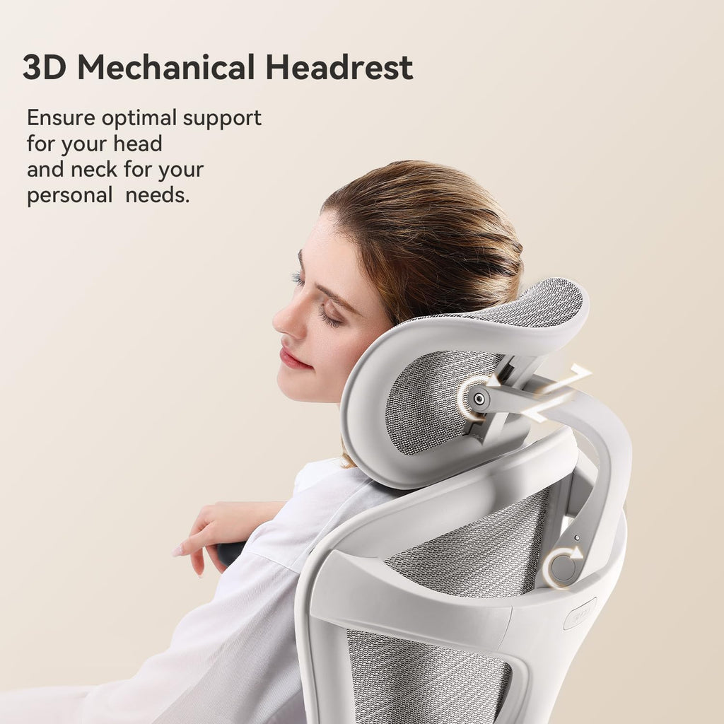 SIHOO Doro C300 Ergonomic Office Chair with Ultra Soft 3D Armrests, Dynamic Lumbar Support for Home Office Chair, Adjustable Backrest Desk Chair, Swivel Big and Tall Computer Chair (Grey)