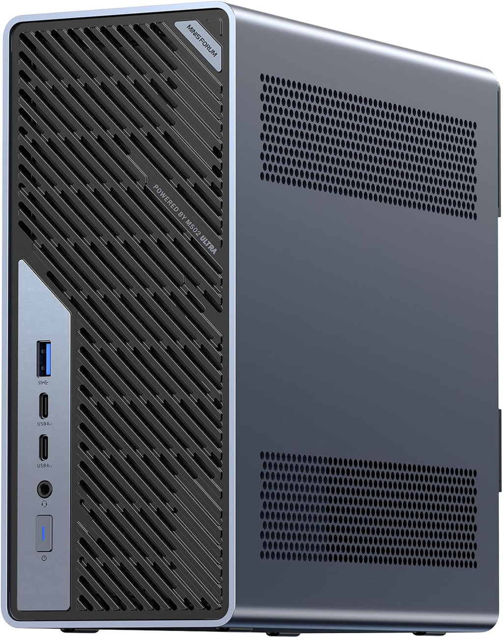 MINISFORUM MS-02 Ultra Workstation Mini PC,Intel Core Ultra 5 235HX (14 cores/14 Threads, up to 5.1 GHz), PCIe 5.0 x16, 4× DDR5, USB4 v2, 10GbE+2.5GbE (vPro), Wi-Fi 7, Barebone Without RAM/SSD