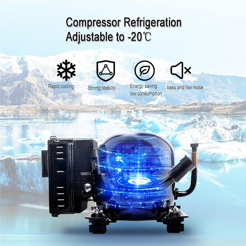 Car Refrigerator, Portable Freezer Compressor Cooler 15Liter Capacity Electric Coolers with 12V/24V DC & 220V AC for Car, RV, Truck, Van, Boat Camping, Travel, Fishing Outdoor,8L