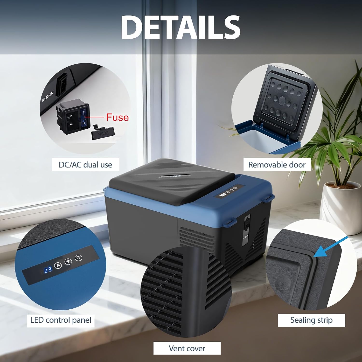 KI9 12 Volt Refrigerator,Mini Portable Freezer,10 Quart Car Cooler,12V Car Fridge,12/24V DC 100-240V AC for Camping, Travel, Truck, RV, Boat -4℉~68℉