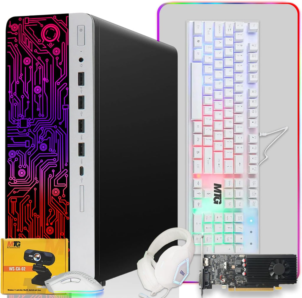 HP G3 Computer Desktop PC, Intel Core i7 6th Gen Gen, GT 1030 Graphics, 16GB RAM, 1TB SSD, WiFi, Gaming Kit, Webcam, Windows 11 (Renewed)