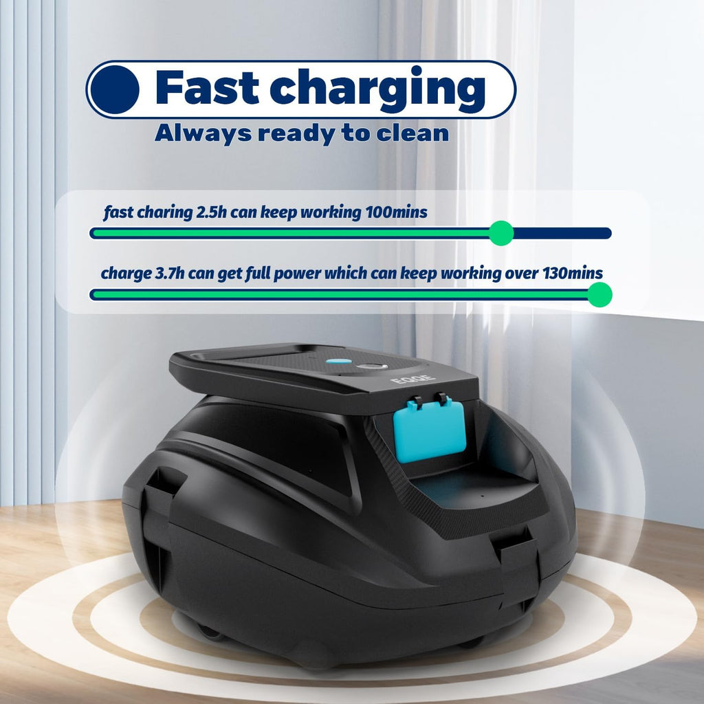 SP1 Cordless Robotic Pool Cleaner, Pool Robot, Floor Only Automatic Pool Vacuum for Cleaning Above-Ground Flat-Bottom Swimming Pools up to 860 sq.ft, 2.5h Fast Charging, 120 Mins Runtime