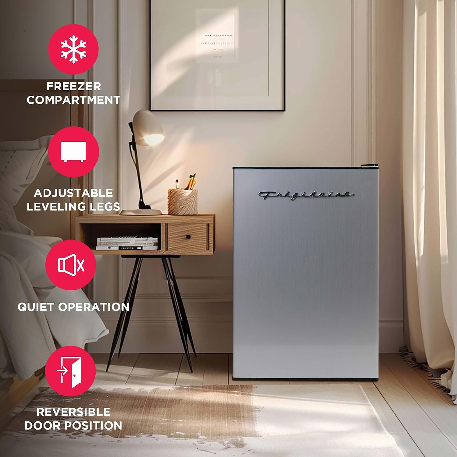 Frigidaire EFR285-6COM, 2.5 cu ft Refrigerator, Stainless Steel Door, Platinum Series