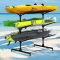 RELIANCER Freestanding Kayak Storage Rack w/Wheel,Adjustable Kayak Stand for Boat Dock,Garage,Indoor & Outdoor Canoe and Kayaks Holder,Water Sport Watercraft Storage Rack for SUP,Surfboard