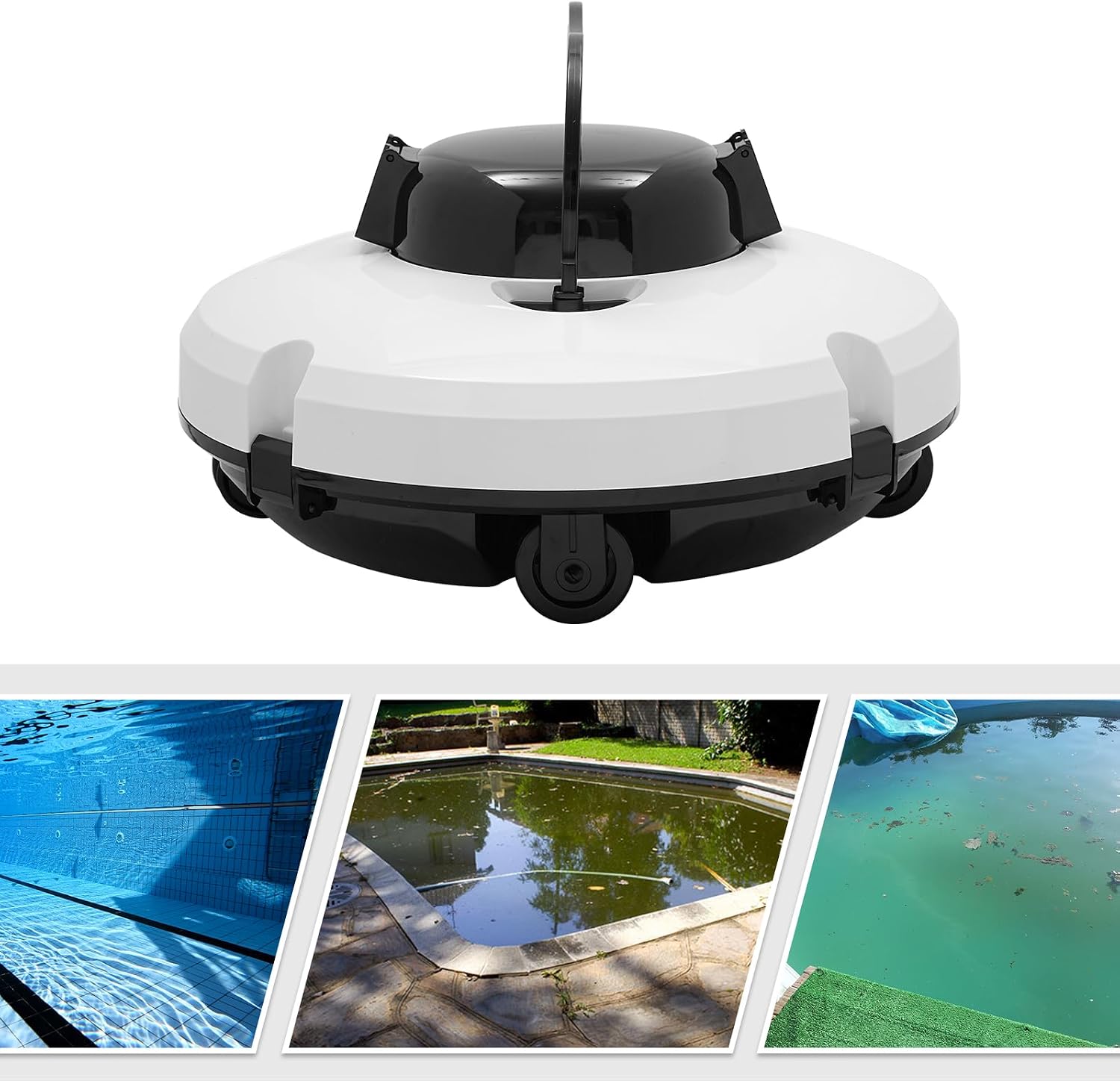 Cordless Robot Pool Cleaner, 120 Min Runtime, Automatic Pool Vacuum for Above-Ground and In-Ground Pools, Automatically Reverse Pool Cleaner, 1076.4ft² Applicable Area