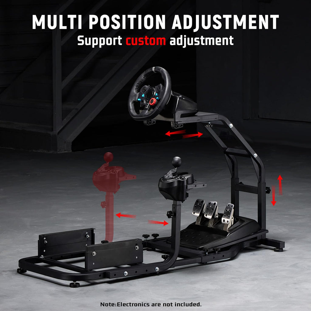 Dardoo Racing Simulator Cockpit Gaming Frame Fit for Logitech G27 G29 G920 G923,for Thrustmaster T300,for Fanatec,Adjustable Driving Steering Wheel Stand,Not Included Wheel, Pedal and Seat