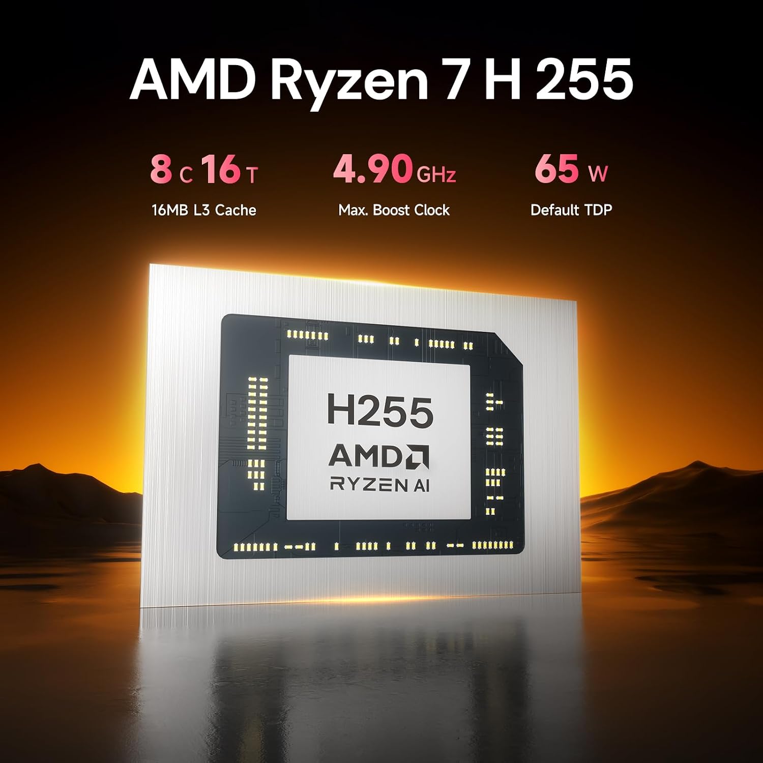 Reatan X7 Mini Gaming PC,AMD Ryzen 7 255(8C/16T, up to 4,9 GHz) Radeon 780M 48GB RAM DDR5 + 2TB SSD Up to 8K Quad-Screen Display Desktop Gaming Mini Computers OCulink WiFi 7 BT:5.4 Built-in Speaker