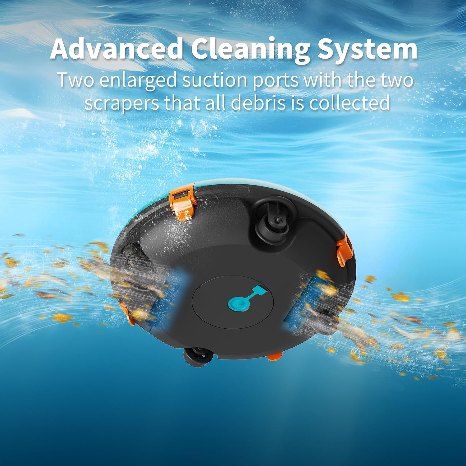 LVKE L1 Cordless Robotic Pool Cleaner, Pool Vacuum for Above Ground Pools, 70 Mins Runtime, 40W Powerful Suction, Strong Terrain-Climbing, Ideal for Flat Pools up to 38 Feet, Green