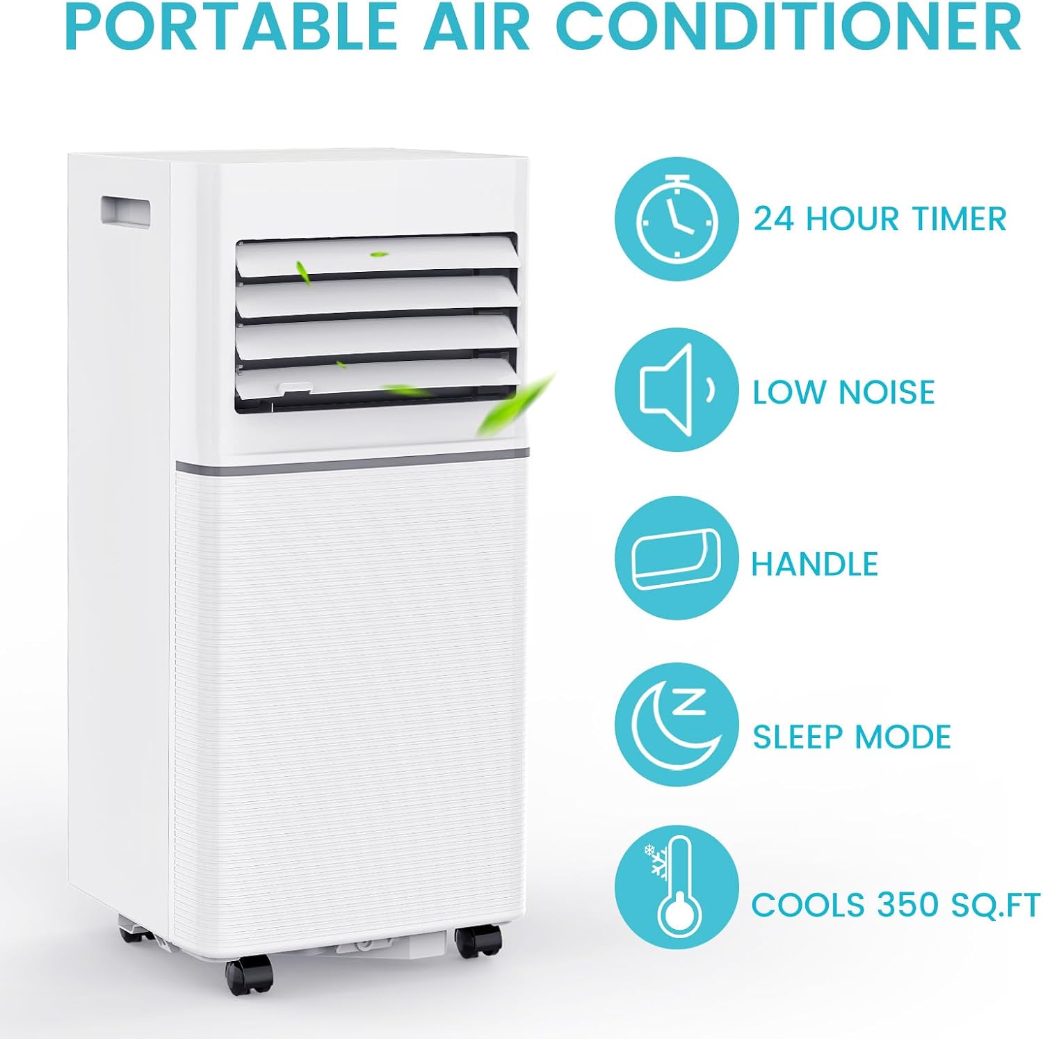 Antarctic Star Portable Air Conditioners 10,000 BTU, Small Portable AC with Cooling, Fan, Dehumidifier Mode, 24H Timer, Cooling up to 450 Sq.Ft. Window Kit Panel, 62ºF and 86ºF Temperature Range