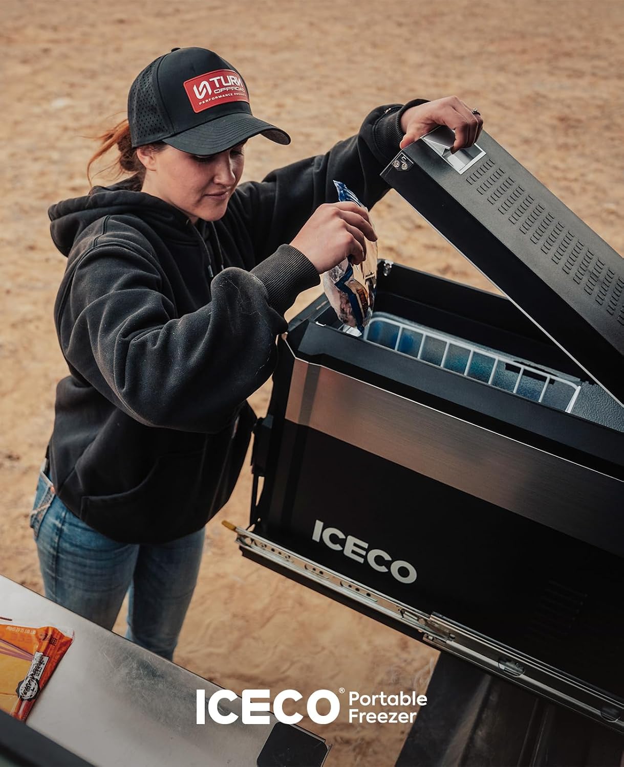 ICECO JP40 Pro 12 Volt Car Refrigerator, Portable Fridge Freezer for Camping, Car Fridge Powered by SECOP, 12V refrigerator for Car & Home, DC 12/24V, AC 110/240V, Multi-directional Lid