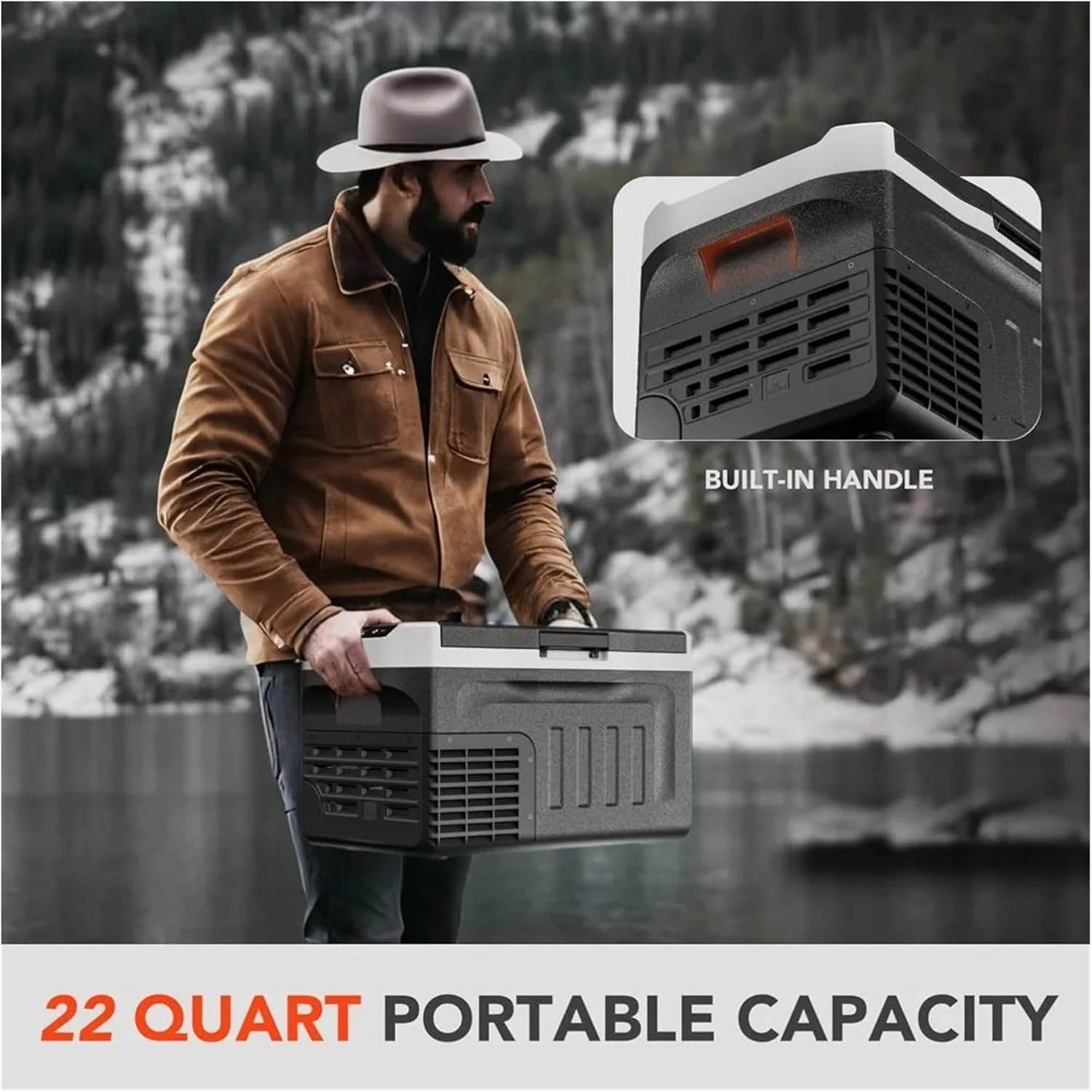 12V Car Refrigerator, 32QT (30L), 12V Compressor Electric Cooler -4 ° F~68 ° F, 12/24V DC And 110-240V AC, Used For Camping(32QT)