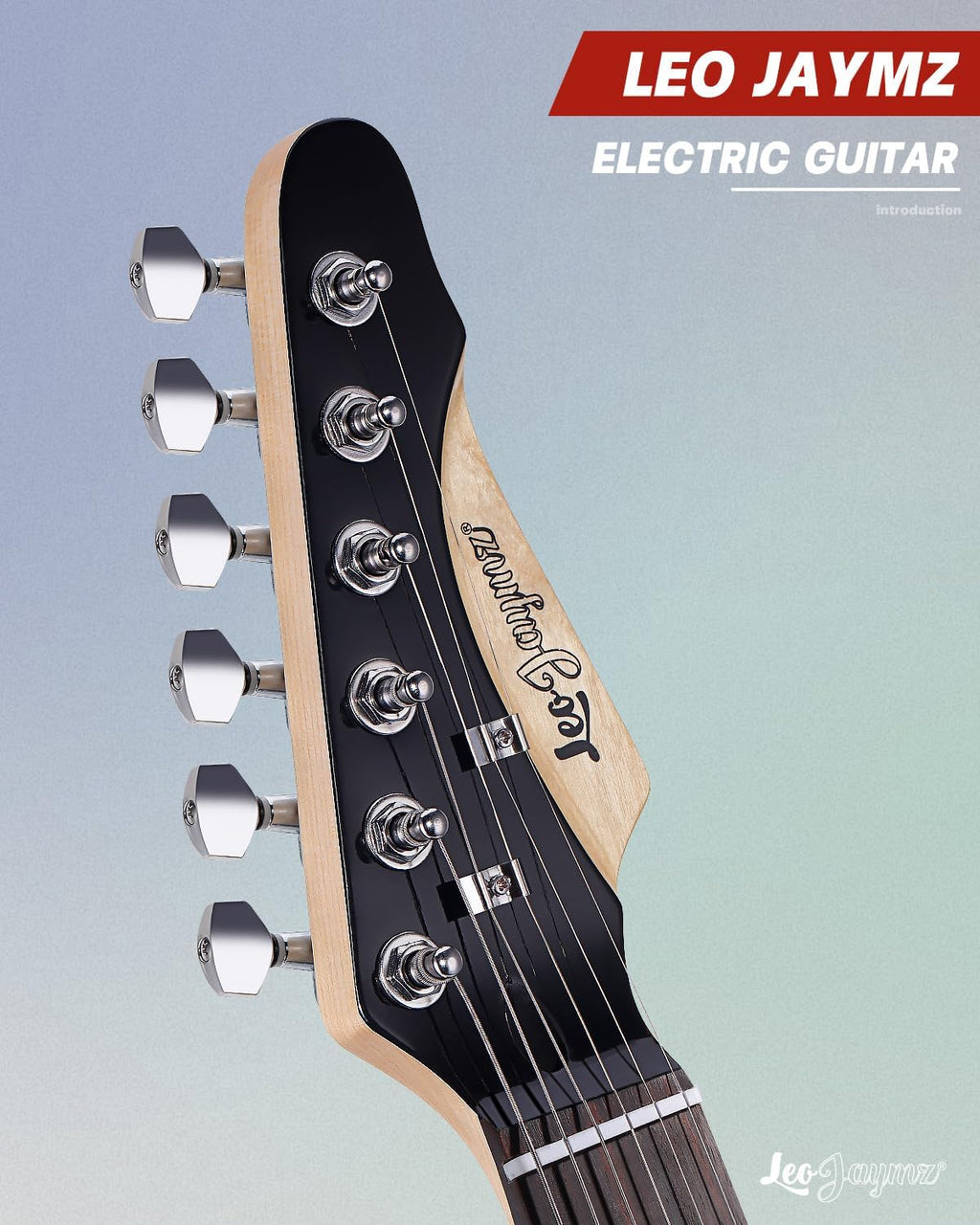 Leo Jaymz 39' Full Size ST Style Electric Guitar Starter Kit with SSH Pickup, 5W Portable Amp, Tuner, Gig Bag, Strap & Accessories (US Flag)