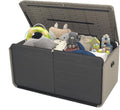 Resin Deck Box 160 Gallons, Large Heavy-Duty Outdoor Storage Box, Lockable & Waterproof Patio Outside Storage Box for Patio Furniture, Tools, Pool Supplies