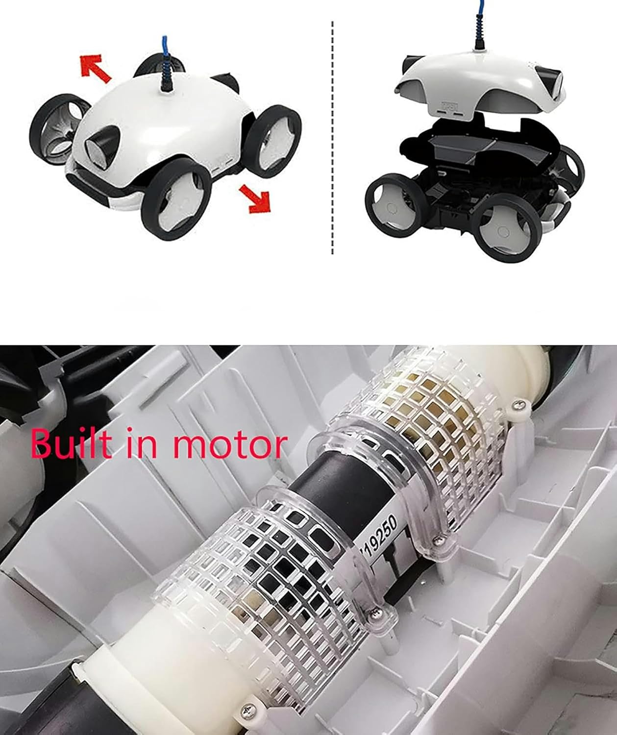 Cordless Autonomous Pool Vacuum Cleaner, Robotic Pool Cleaner, Self-Parking, with 90 Mins Maximum Runtime, 2-Motor Powerful Suction