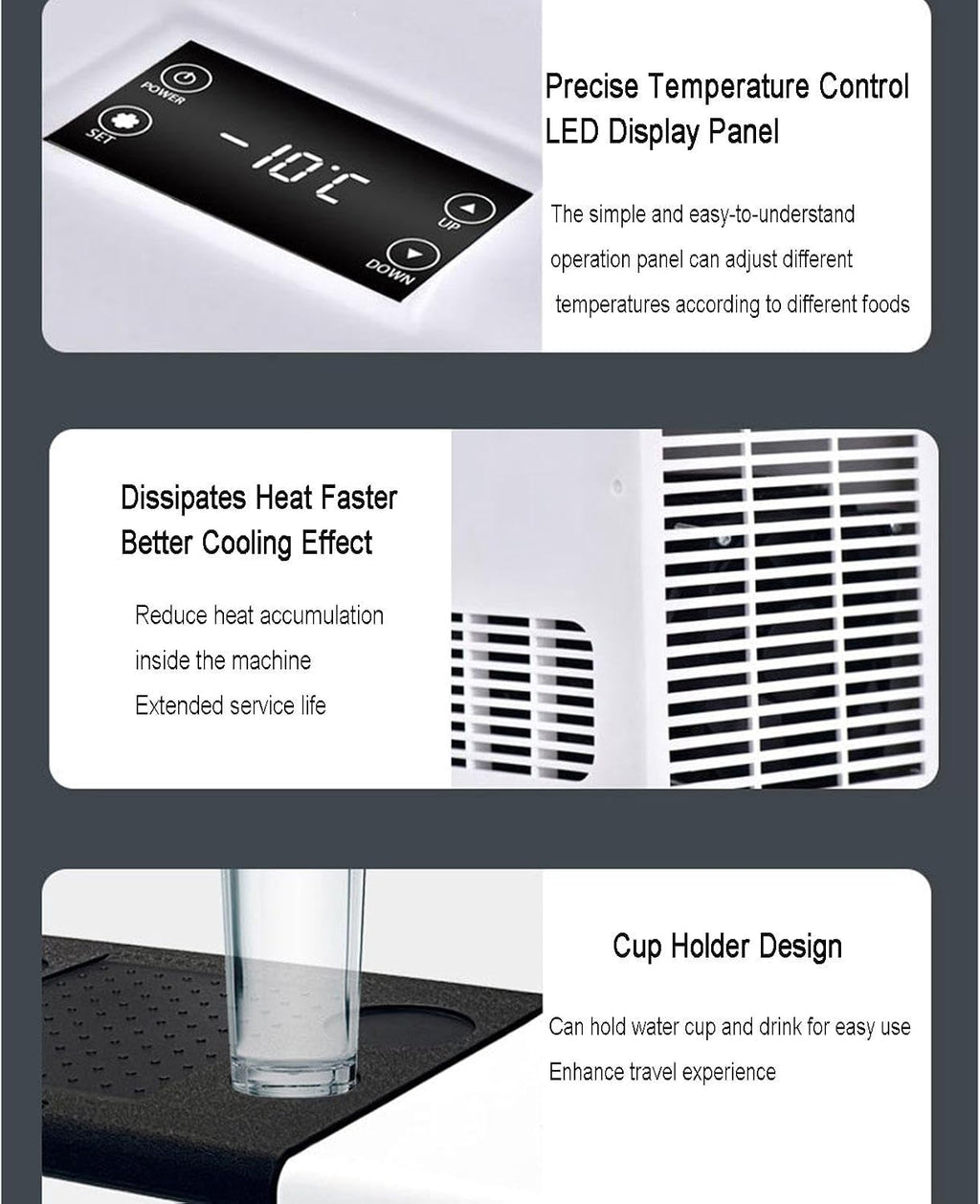 Car Refrigerator, Outdoor Compressor Car Refrigerator Portable Freezer Fridge 12V/24/V Electric Coolers for Truck Van RV Camper SUV Travel Camping Road Trips