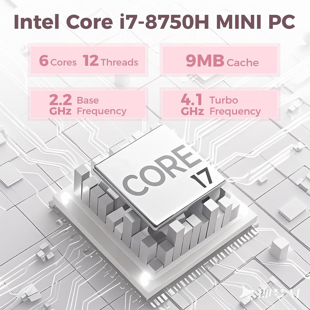 Mini Gaming PC, Intel Core I7-8750H Mini PC with Nvdia GTX1050 3G GDDR5 RGB Lights Mini Gaming Computer, 16GB DDR4 512GB NVMe SSD, 2X HDMI+Type-C, WiFi6 BT5.2, RJ-45, Windows 11 Pro Desktop PC