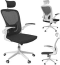 Office Chair Ergonomic Desk Chair, 350 LBS Mesh Office Chair with Lumbar Support, Comfy Desk Chair with Wheels, Big and Tall Chair for Study Work Gaming (03white-Black)