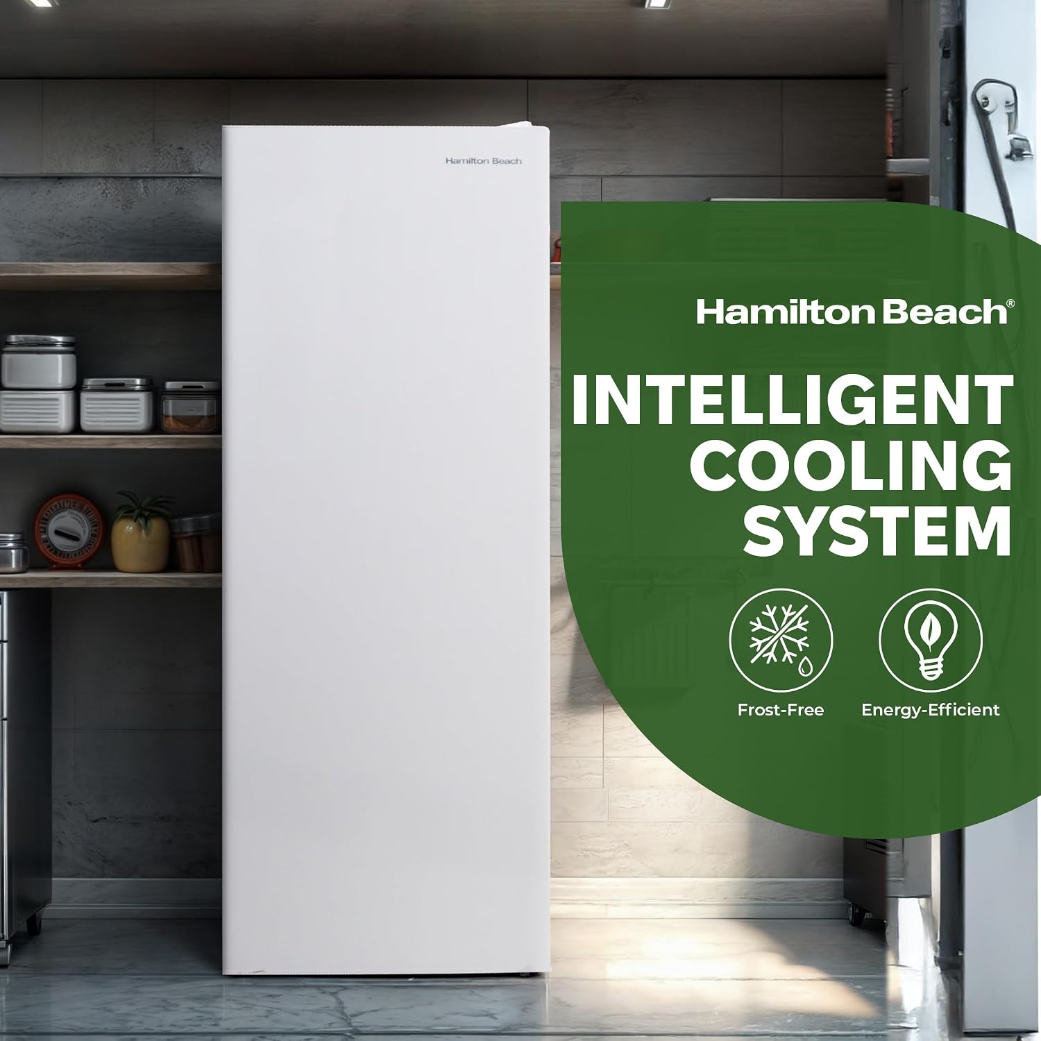 Hamilton Beach HBFRF6892-WHITE HBFRF6892 Upright Convertible Fridge/Freezer-Reversible Door-Removable Glass Shelves-Adjustable Controls-6.8 cu ft, White
