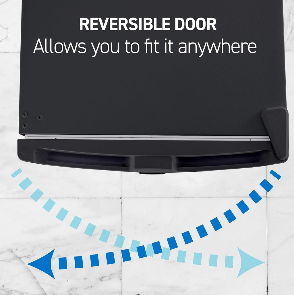 Commercial Cool Upright Freezer, Stand Up Freezer 6 Cu Ft with Reversible Door, Black