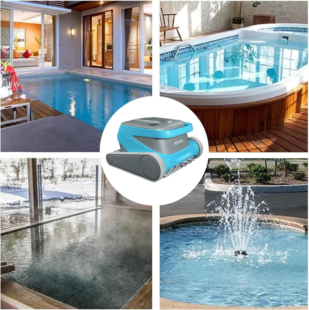 Automatic Pool Cleaner,Pool Cleaning Robot with Wall Climbing,Cordless Robotic Pool Vacuum,Smart Navigation,Suitable for Walls and Floors of 13454 Square Feet Pool