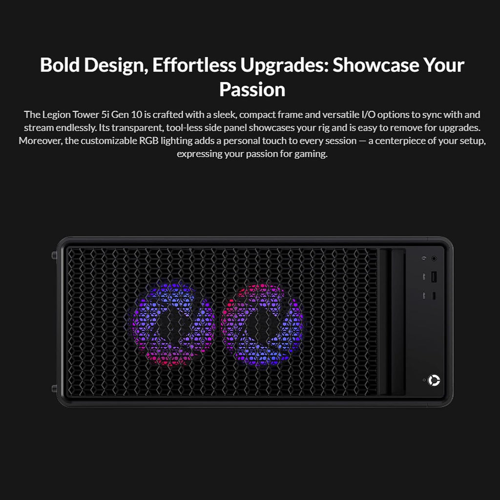 Lenovo Legion Tower 5i Gen 10 Gaming Desktop Computer, Intel Ultra9 275HX (24-Core), GeForce RTX 5070 Ti, 200W Liquid Cooling, USB KB & Mouse & Accessories, Win 11 Pro, 32GB DDR5, 1TB SSD, 2TB HDD