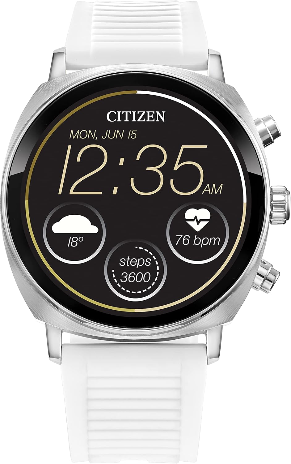 Citizen CZ Smart PQ2 41MM Unisex Smartwatch with YouQ App with IBM Watson® AI and NASA Research, Wear OS by Google, HR, GPS, Fitness Tracker, Amazon Alexa™, iPhone Android Compatible, IPX6 Rating