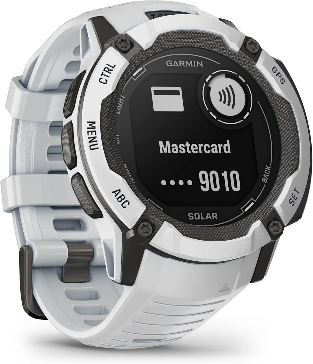 Garmin Instinct 2X Solar, Rugged GPS Smartwatch, Built-in Flashlight, Solar Charging Capability, Multi-Band GNSS, Whitestone
