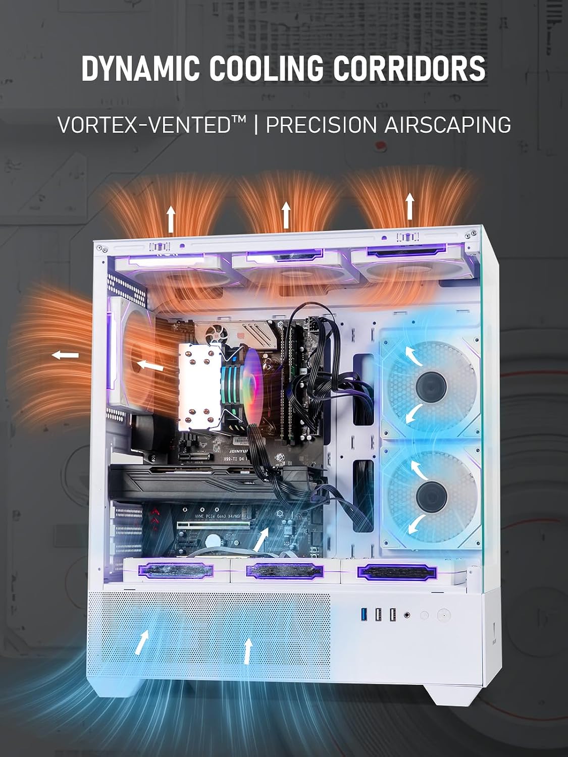 Gaming PC Desktop Computer – Xeon E5 3.20GHz, RTX 2080 Ti 11GB, 16GB DDR4 RAM, 512GB SSD + 1TB HDD, Wi-Fi 6 & Bluetooth 5.4, 9× ARGB Fans, Windows 11, 800W PSU Gaming Tower for Gamers