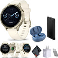Garmin Venu 4, 41mm, Advanced Fitness and Multisport Tracker GPS Smartwatch, 1.2' AMOLED Display, Built-in Flashlight, 10 Days of Battery Life, Lunar Gold with Bone Silicone Band (Watch Bundle)