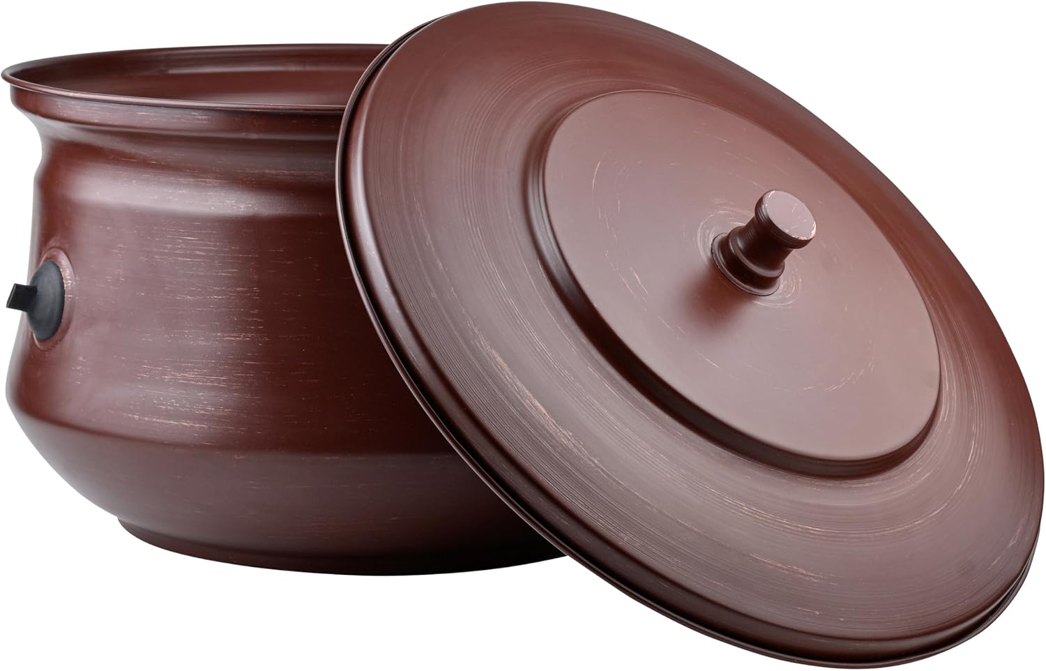 Decorative Garden Hose Holder Pot Storage with Lid 19x15.25' for Yard, Indoor & Outdoor Use - Water Hose Container, Handmade (Cobble Creek Brushed Bronze)
