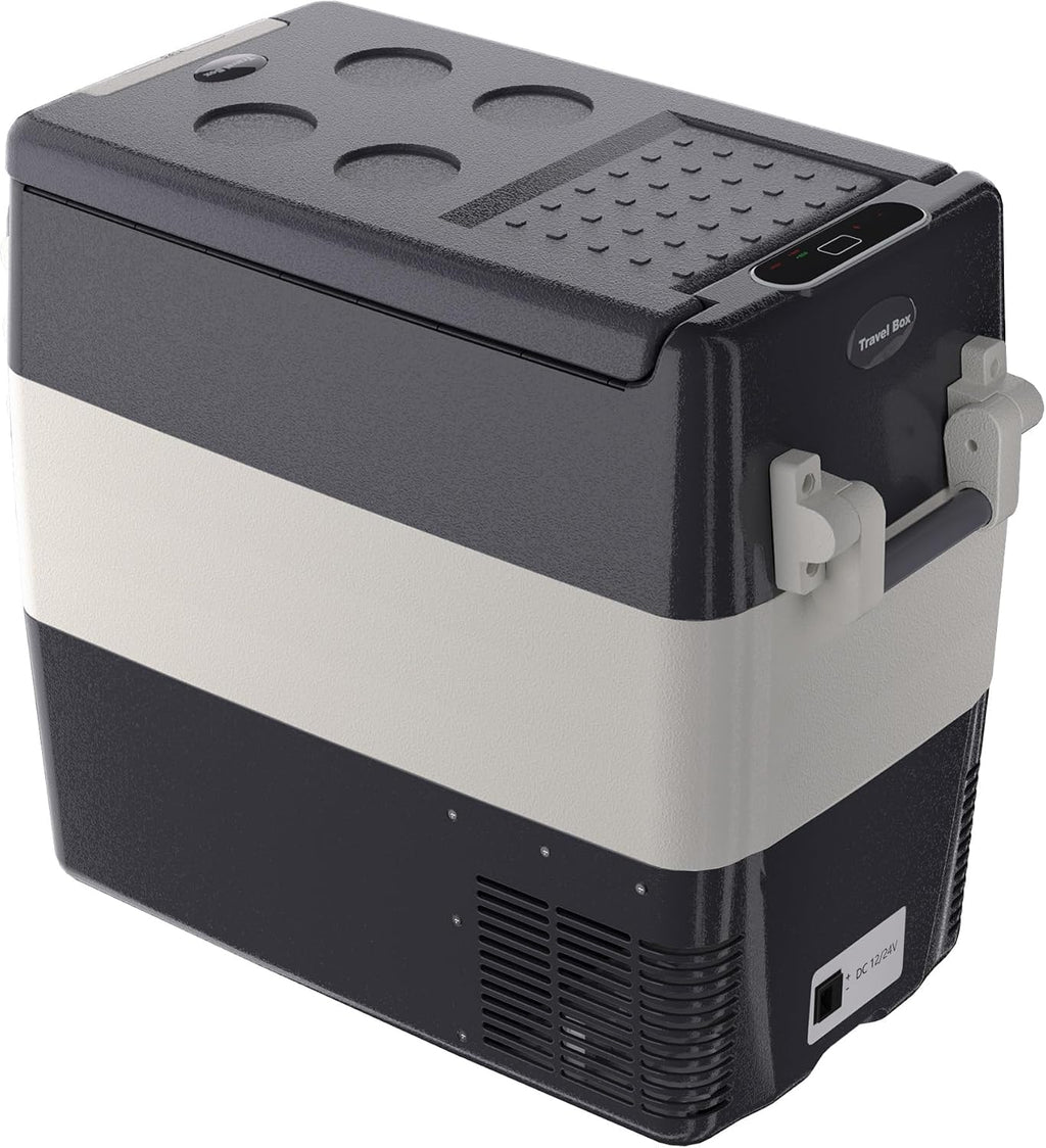 12 Volt Refrigerator, 30l Electric Cooler, 12v Fridge APP Control, 12v Cooler -4℉~68℉, Portable Freezer 12/24v DC 110-240v AC with Wheels & 2 Baskets
