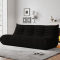 WHGBJA Bean Bag Chairs for Adults, BeanBag Reading Chair Memory Foam Couch 3-Seater, Floor Chair Soft Teddy Material, Comfy Reading Nook Chairs for Bedroom Living Room Office (Black)