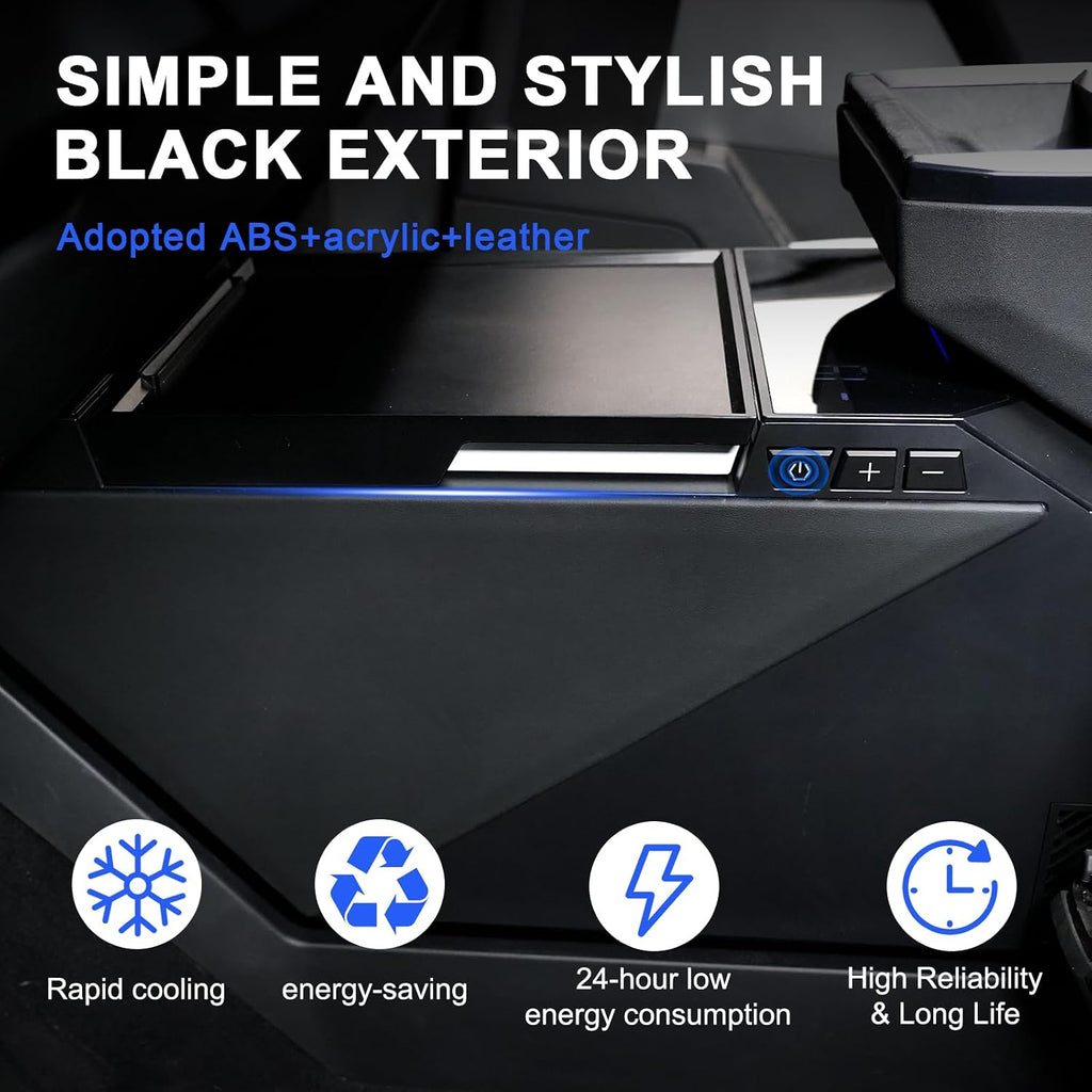 Tesla Cybertruck 18L Center Console Refrigerator Compressor Cooling -6℃~20℃ Adjustable, Cybertruck fridge Outdoor, Camping, Travel Cooler for Tesla Accessories