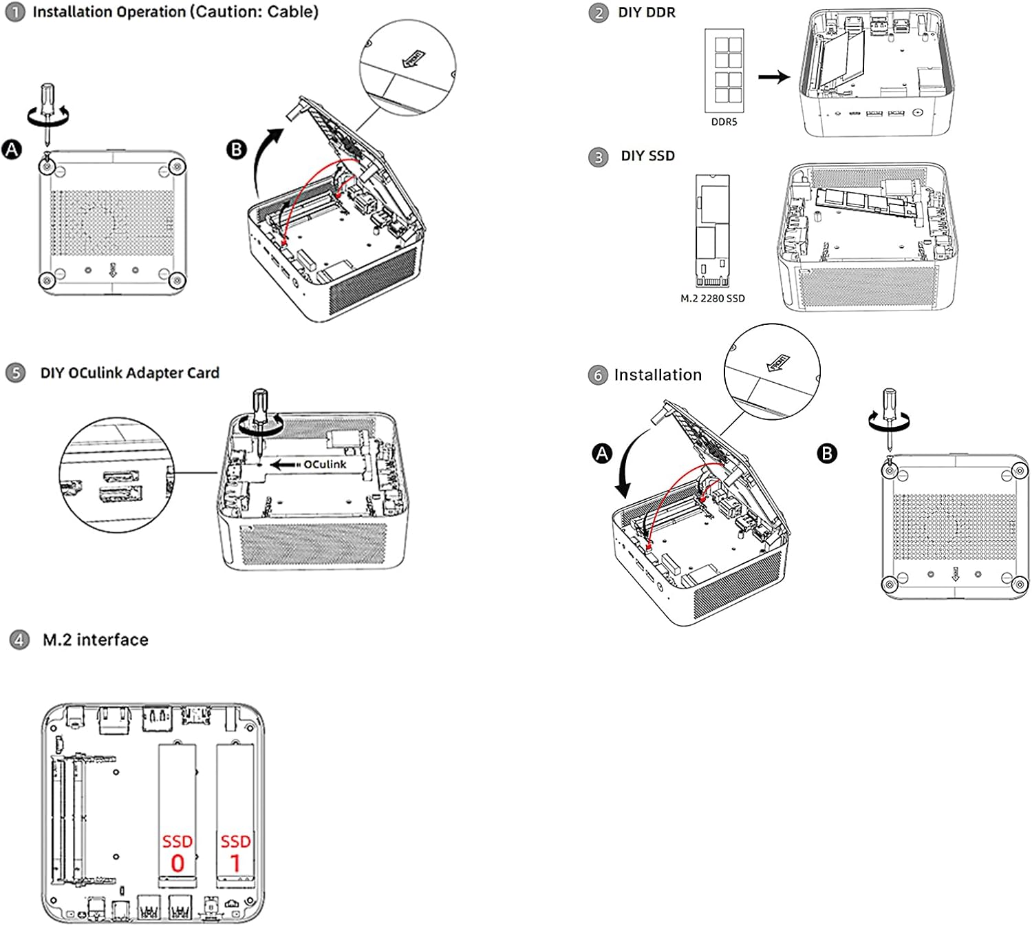 Reatan Mini PC Gaming OCuLink AI AMD Ryzen 7 255, Mini Computers, Built-in Dual Speakers, 2.5Gbps LAN,HDMI 2.1, 8K USB 4.0 Wi-Fi 7/BT5.4 Barebone, NO RAM, NO Storage, NO System