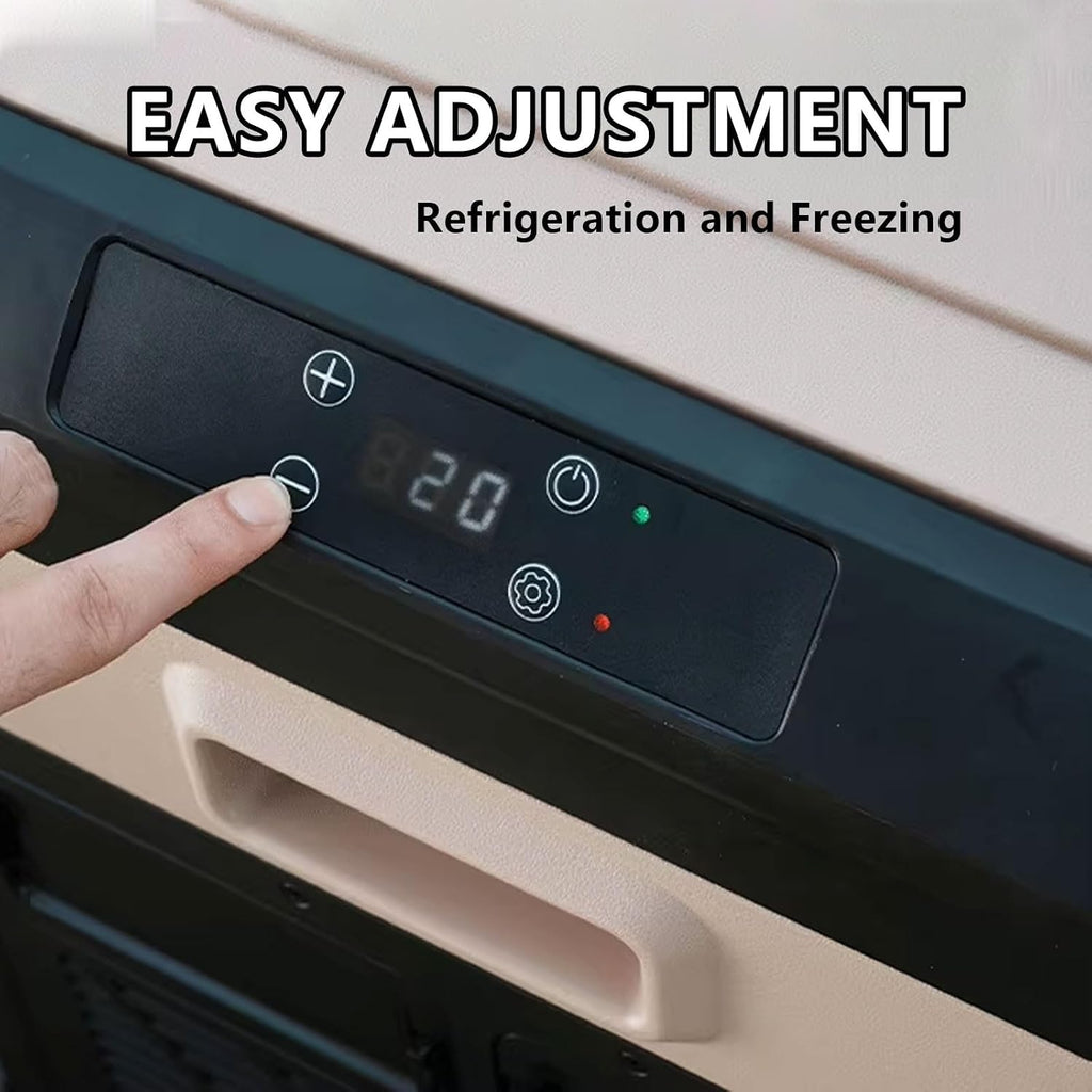 Car Fridge Cooler Wheels Portable Mini Fridge 35L with Handle and Wheels Refrigerator/Freezer Switchable 12/24V DC 110-220V AC Removable Lid -20°C to 20°C