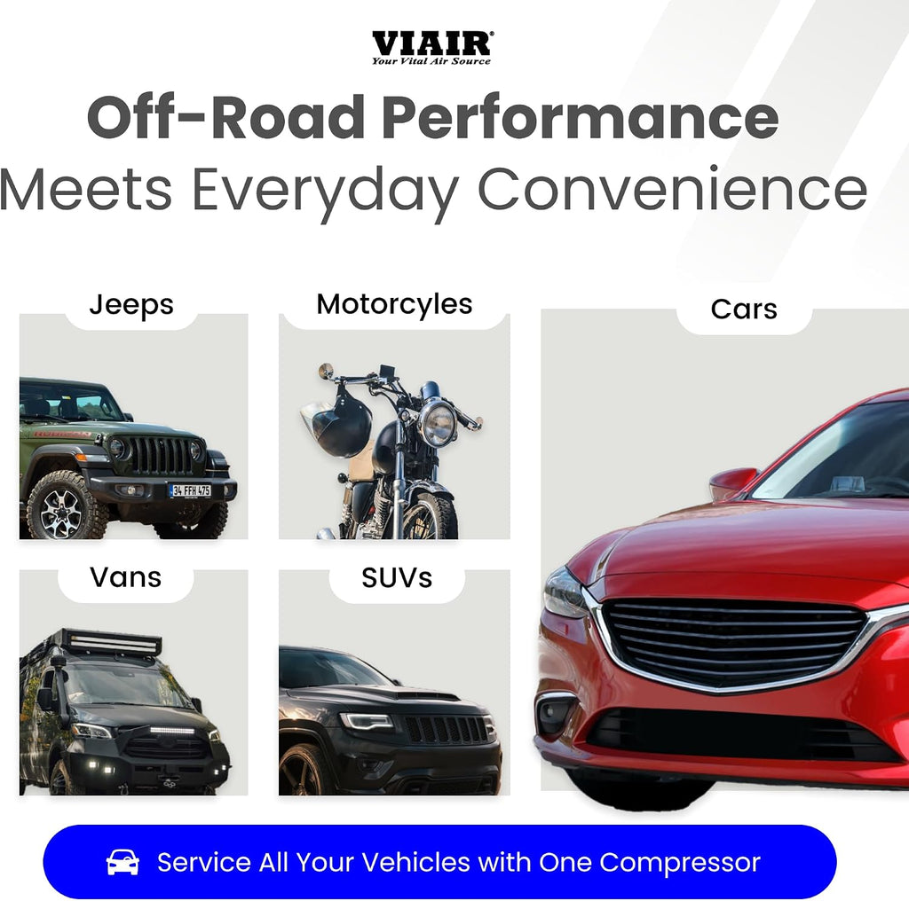 VIAIR Digital EVC88P7 - Portable Air Compressor Tire Inflator for Car, Truck, SUV & RV | Preset Automatic Shut Off Feature | 7-Way Trailer Connector Plug