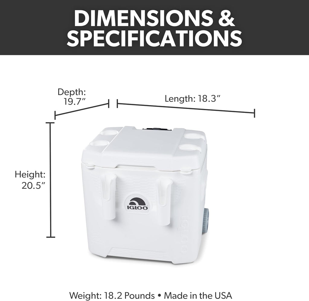 Igloo Marine Cooler | Insulated Hard Shell Ice Chest |Great for Fishing, Camping, Boating, & More