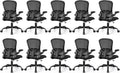 FelixKing Office Desk Chairs, Ergonomic PC Desk Chair with Wheels, Adjustable Lumbar Support and Height, Swivel Computer Chair with Flip-up Armrests, Ergo Mesh Backrest for Working (Black, Pack of 10)