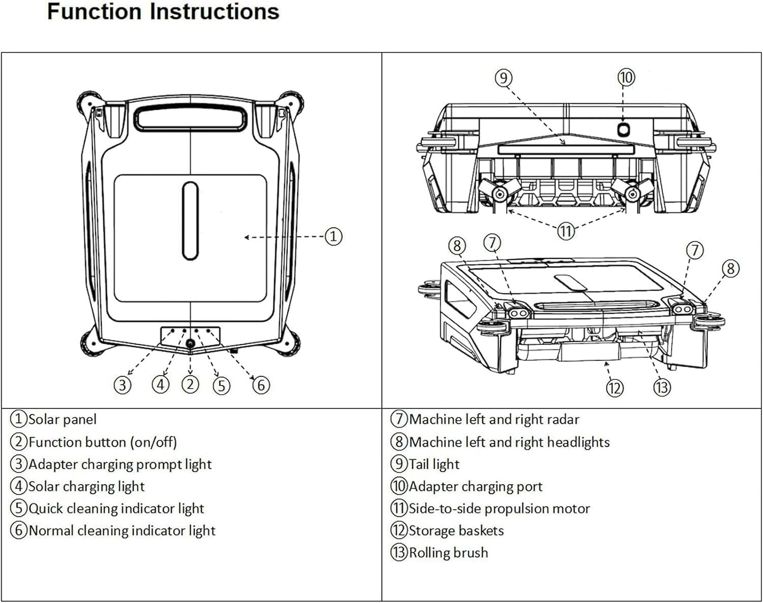 Automatic Robotic with Solar Energy, Pool Cleaner for High/Underground Pool, Automatically Adjust The Cleaning Direction