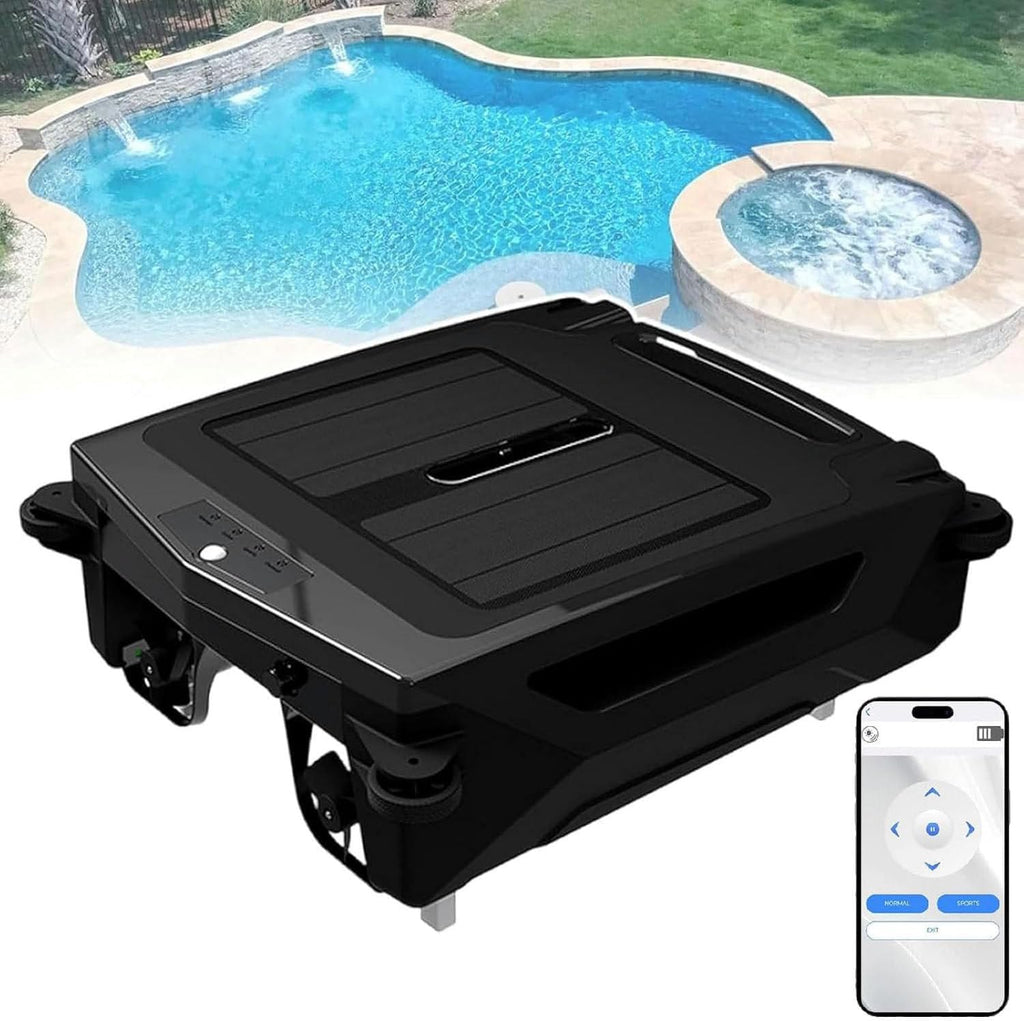 Pool S-urface Skimmer Robot, Solar & Fast Dual Charging Continuous Cleaning, 3.4L Large Debris Bag, App Control, Smart Navigation, Smart Obstacle Avoidance, Anti-Entanglement