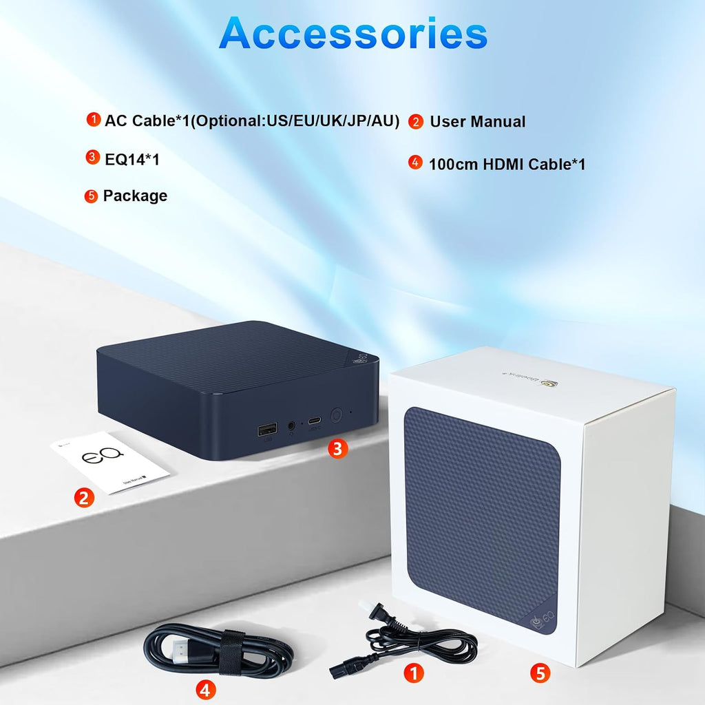 Beelink EQ14 Mini PC, Intel 13th Twin Lake-N150 (up to 3.6GHz, Upgraded N100), 16GB DDR4 RAM 500GB M.2 SSD, Dual LAN Mini Desktop Computer Support 4K@60Hz Dual Display/WiFi 6/BT 5.2 for Home/Office