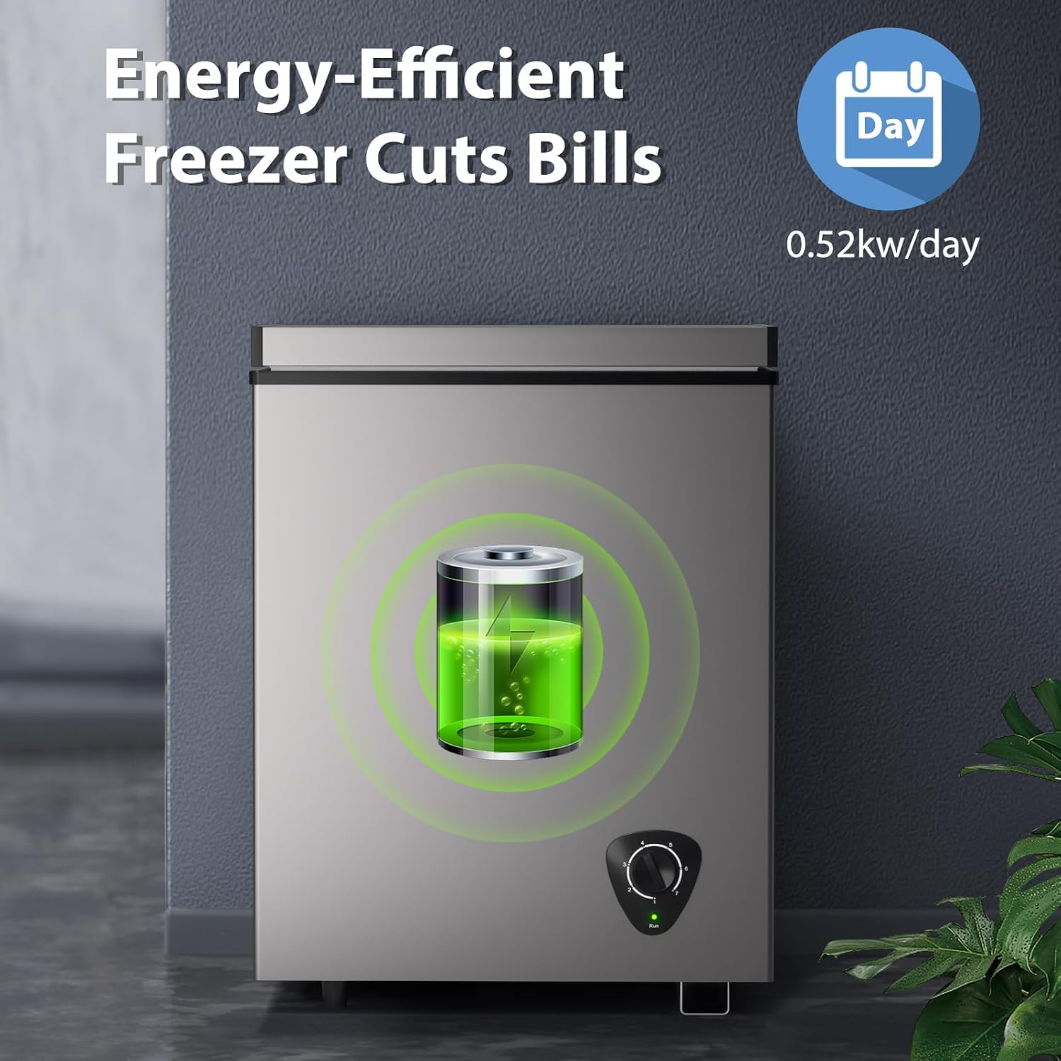 LifePlus Chest Freezer 3.5 Cubic Feet with Removable Basket and Fast Cooling, Small Deep Freezer, Adjustable Temperature, Energy Saving, Low Noise,Top Open Door Compact Freezer for Kitchen Garage