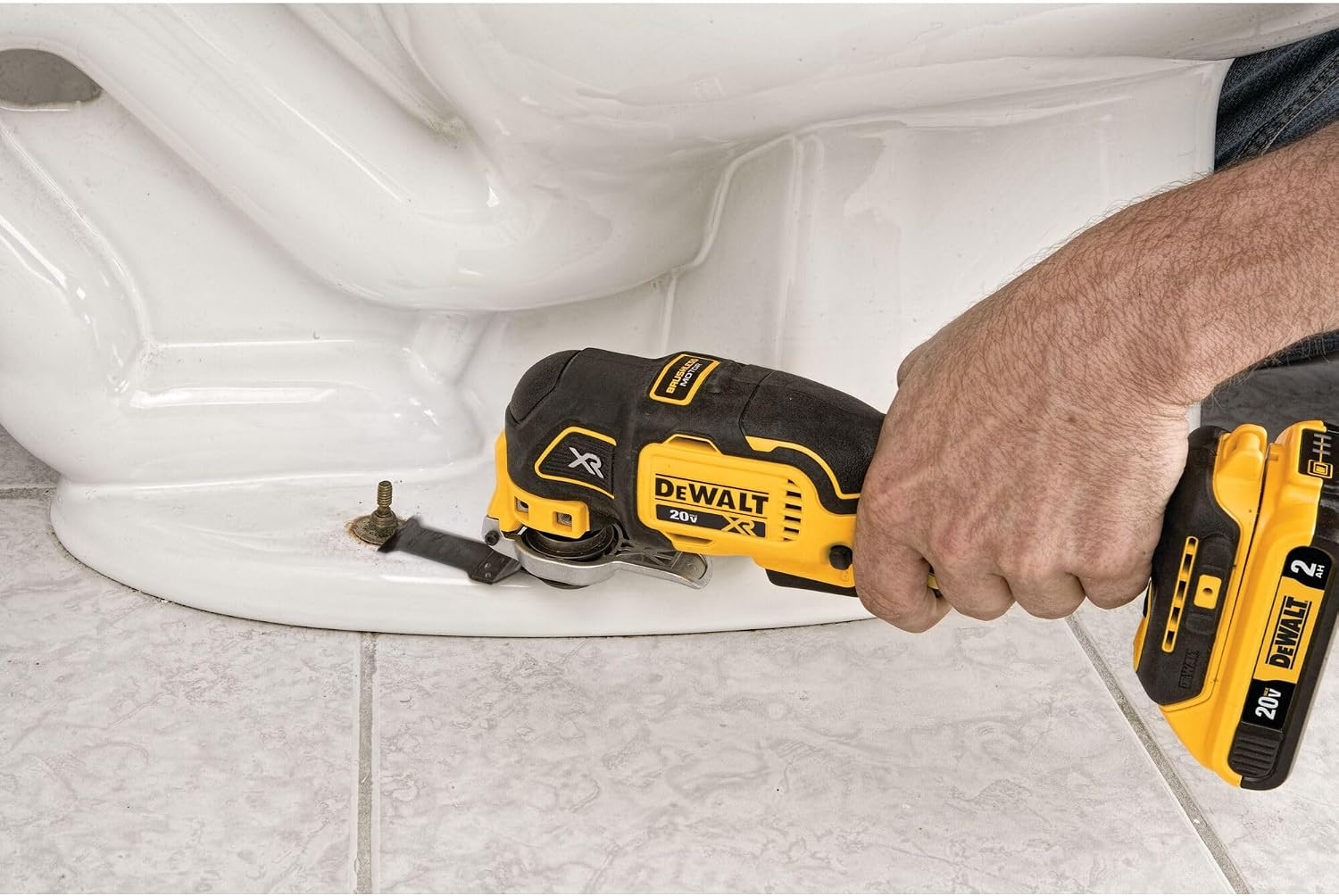 DEWALT 20V MAX XR Oscillating Multi-Tool Cordless, Variable Speed Brushless Motor Multitool with LED Light, Extended Runtime, Includes Two Wood Cutting Blades, Tool Only (DCS356B)