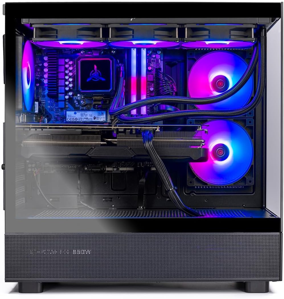Skytech Azure Gaming PC Desktop, Ryzen 7 7700X 4.5 GHz (5.4GHz Turbo Boost), NVIDIA RTX 5070 12GB GDDR7, 1TB Gen4 SSD, 32GB DDR5 RAM 6000 RGB, 750W Gold PSU, 360mm ARGB AIO, Wi-Fi, Win 11 Home