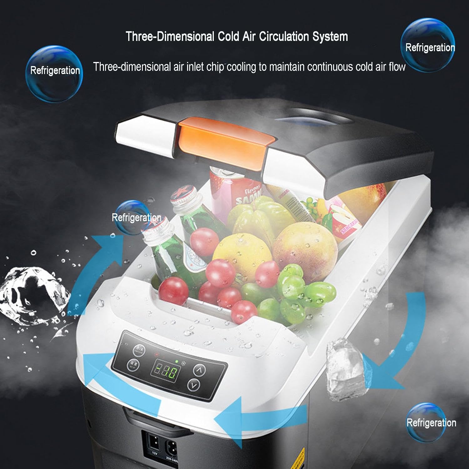 Car Refrigerator with 12 V DC & 220V AC 11 Liter Capacity Portable Electric Cooler Warmer Small Fridge for Travel, Camping, Car, Home