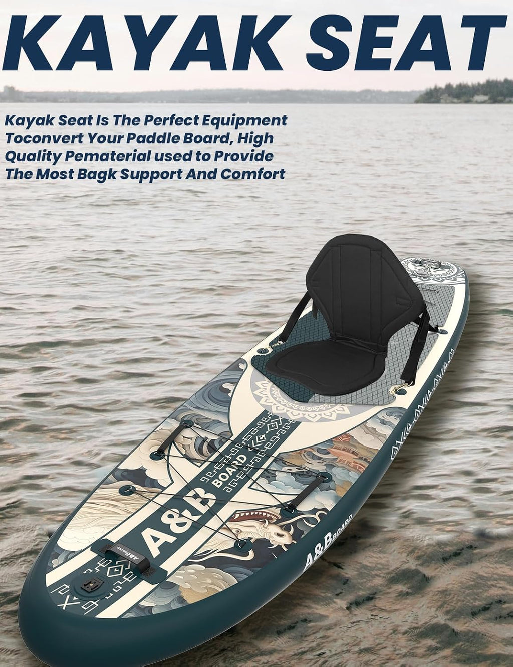 ABBOARD Inflatable Stand Up Paddle Board - Extra Wide Fishing Paddleboard with Sup Accessories Youth/Adults