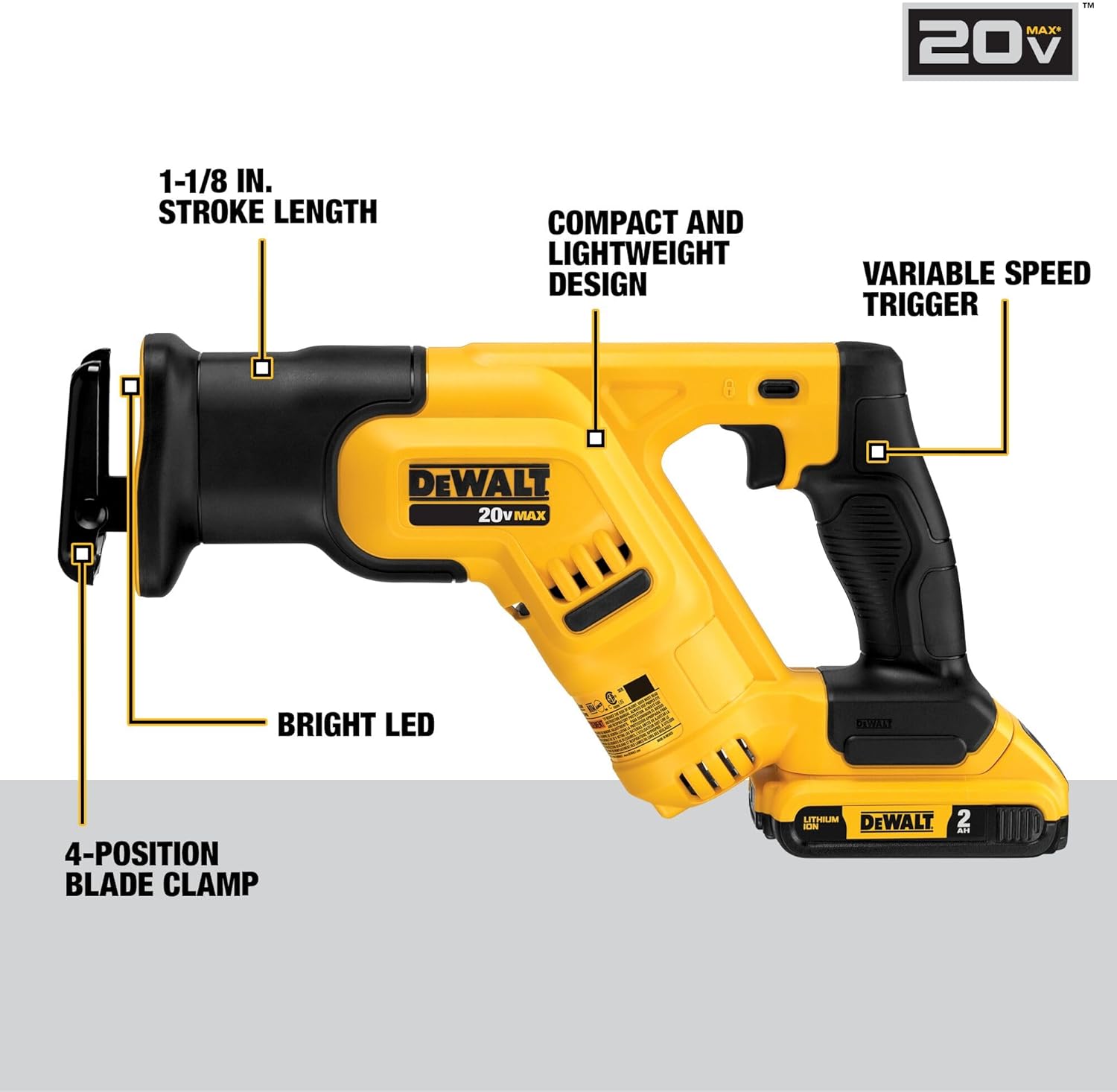 DEWALT 20V MAX 5-Tool Power Tools Combo Kit, Includes 1/2 Cordless Drill,1/4 Impact Driver, Reciprocating Saw, Circular Saw, Oscillating Tool, 5Ah Battery and Charger (DCK540D1)