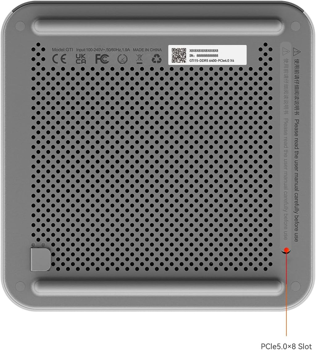 Beelink GTi15 Mini PC, Intel Ultra 9 285H (up to 5.4GHz) 16C/16T, Mini Computer 96GB DDR5 2TB PCIe4.0 SSD, Triple Display HDMI&DP/USB-C/WiFi7/BT5.4/NPU/4K 144Hz/Support AI/W-11 Pro