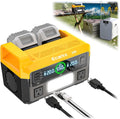 Ecarke 550W Portable Power Inverter Compatible with DeWalt 20V Battery, DC 18V to AC 110V Pure Sine Wave Power Station 2 AC Outlets,2 USB-A&1 USB-C 20W, 600LM LED Outdoor Emergency Use(No Battery)